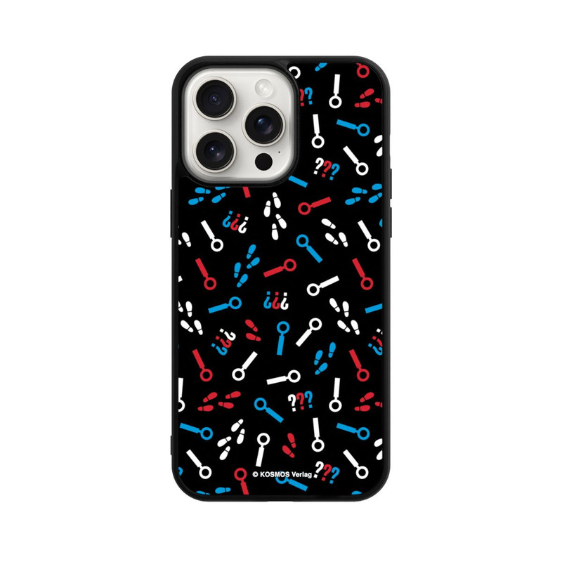 iPhone 15 Pro Max Base Case Drei Fragezeichen Detektiv Muster