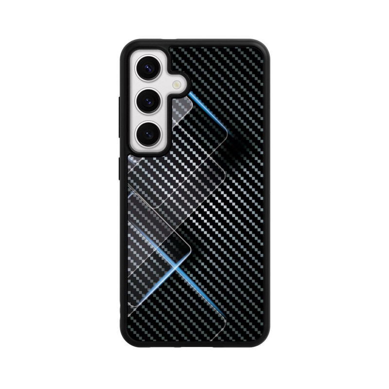 Galaxy S24 Base Case Blaue Linien auf Karbon