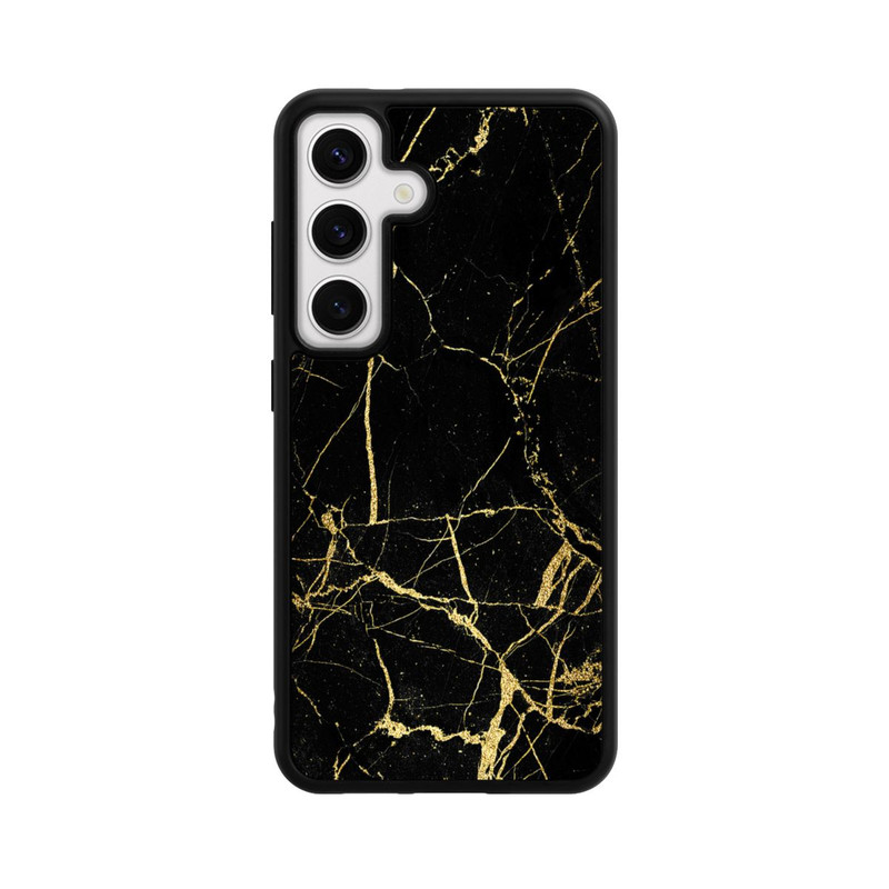 Galaxy S24 Base Case Schwarzgoldener Marmor-Look