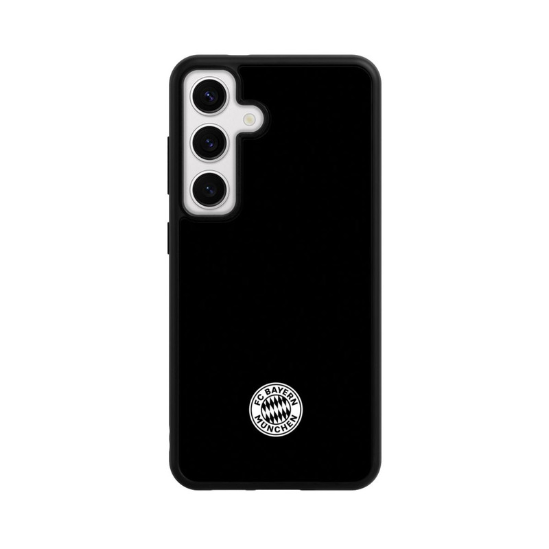 Galaxy S24 Base Case Klassisches FCB Logo Klein - Weiß auf Schwarz