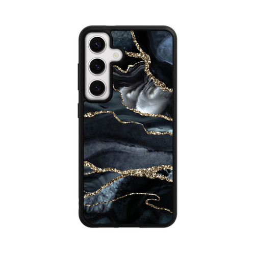 Samsung Galaxy S24 Base Case Dunkler Marmor Gold Glitzerlook