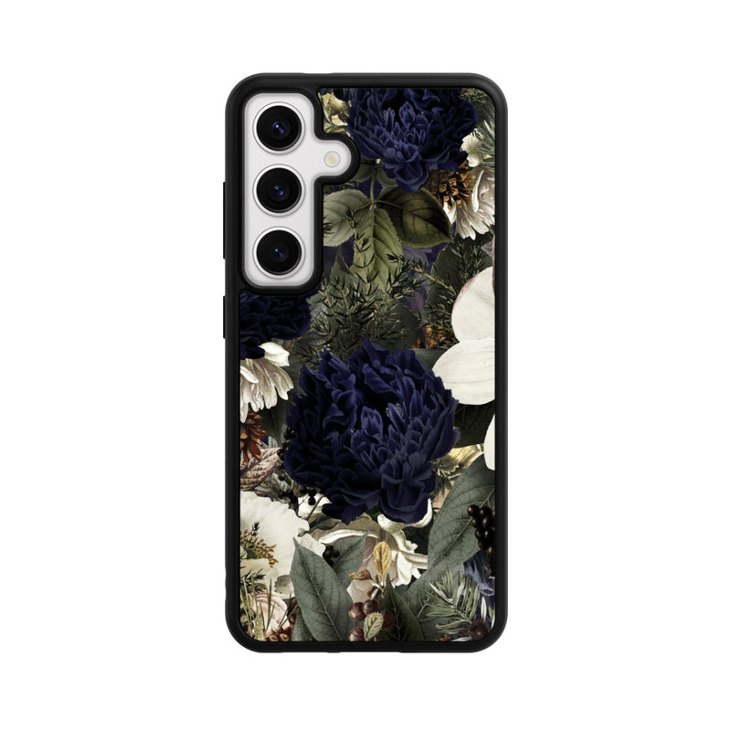 Galaxy S24 Base Case Dunkle Mitternachts Barock Vintage Blumen