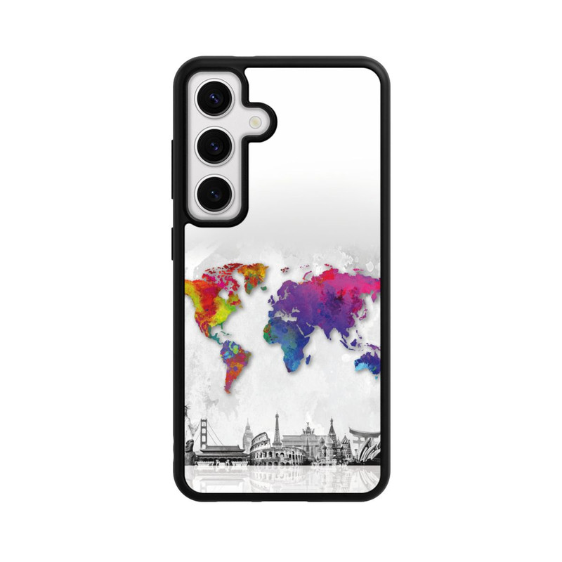 Galaxy S24 Base Case Weltkarte mit Skyline