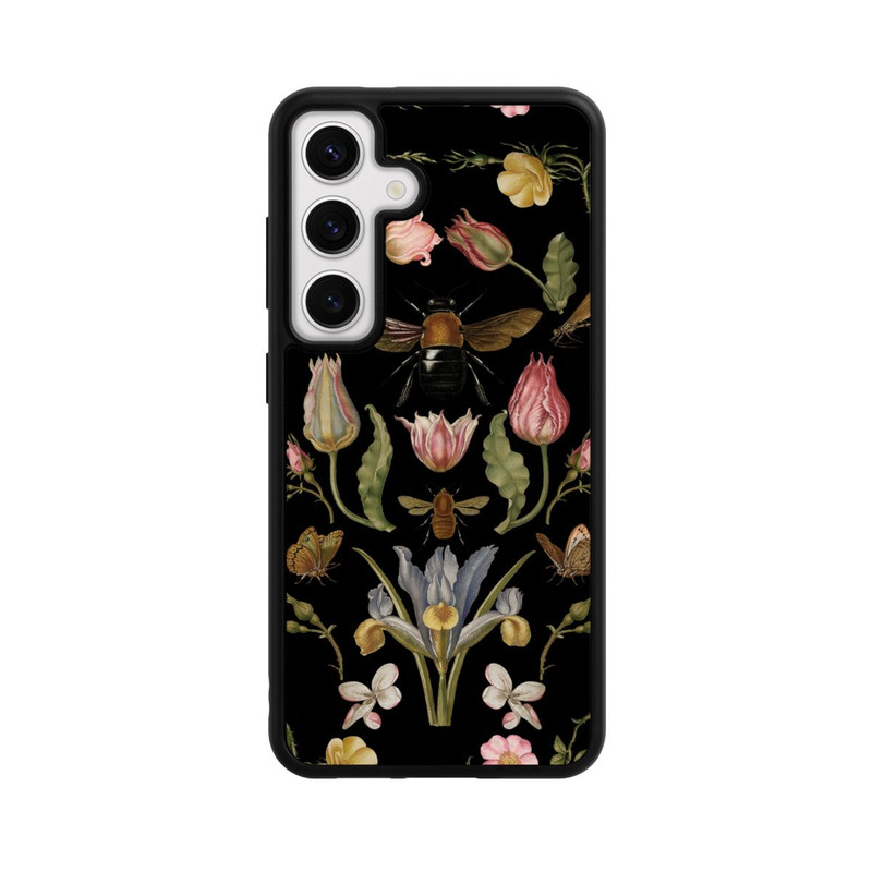 Galaxy S24 Base Case Wildblumen und Biene Schwarz