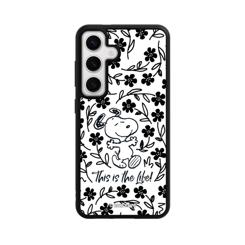 Galaxy S24 Base Case Snoopy schwarz und weiß This Is The Life