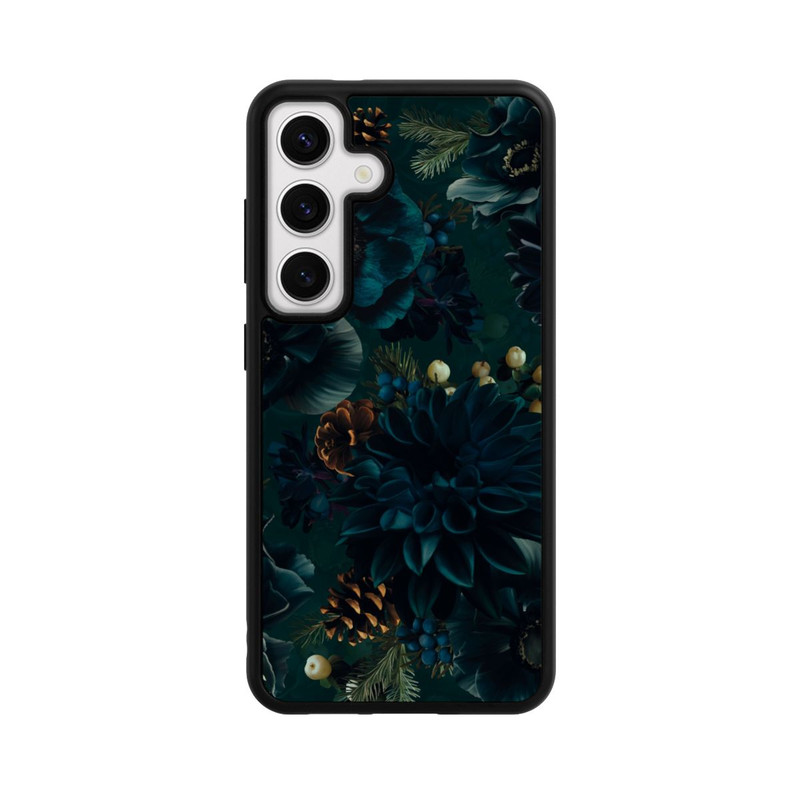 Galaxy S24 Base Case Blumenmuster Grün und Blau