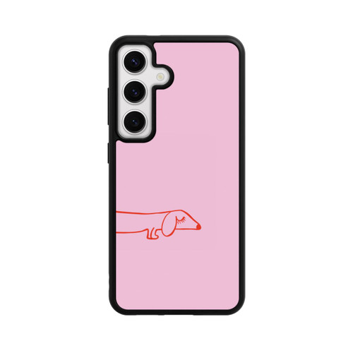 Samsung Galaxy S24 Base Case Dachshund Illustration Pink
