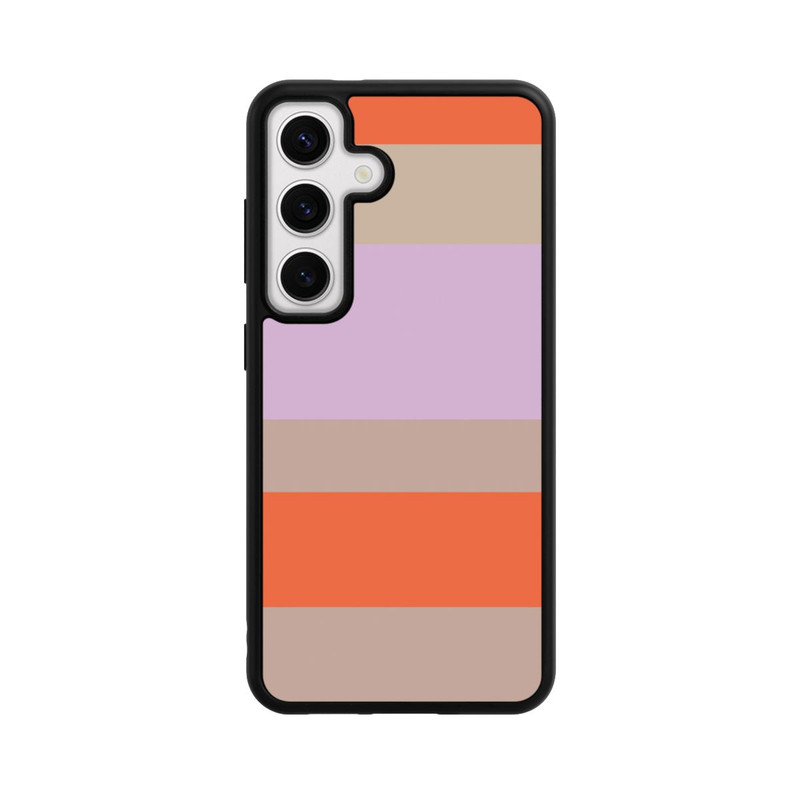 Galaxy S24 Base Case Moca Lila Orange Stripes