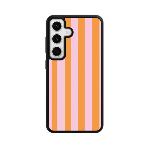 Samsung Galaxy S24 Base Case Orange Rosa Streifen