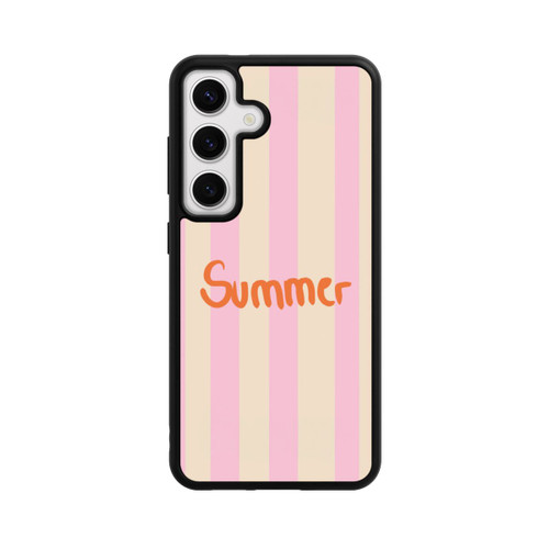 Samsung Galaxy S24 Base Case Summer- Rosa und Orange Streifen Hintergrund