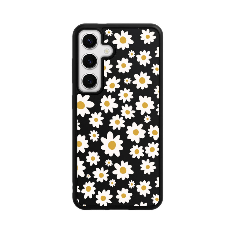 Galaxy S24 Base Case Daisy Flower Seamless Pattern Transparent