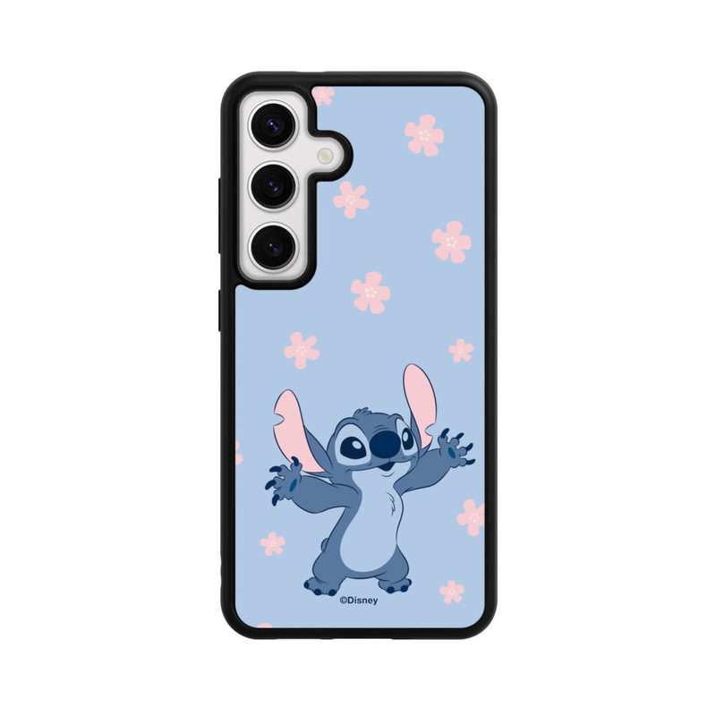 Galaxy S24 Base Case Stitch Pastel Flowers Blue