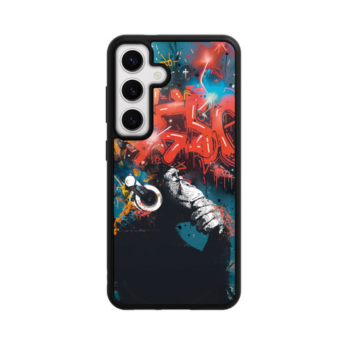 Samsung Galaxy S24 Base Case Affe Stereo Kopfhörer Graffiti Street Art