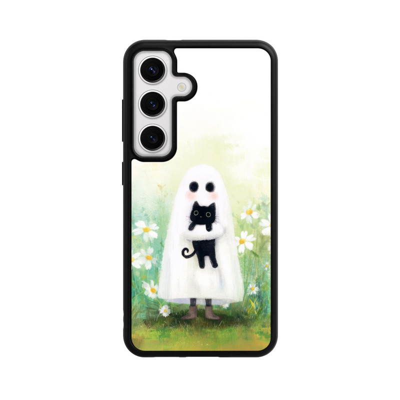 Galaxy S24 Base Case Geist und Katze Halloween mit KI