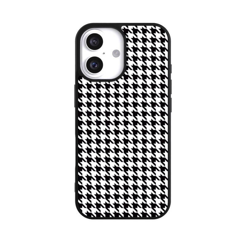 iPhone 16 Base Case Hahnentritt Schwarz Weiß