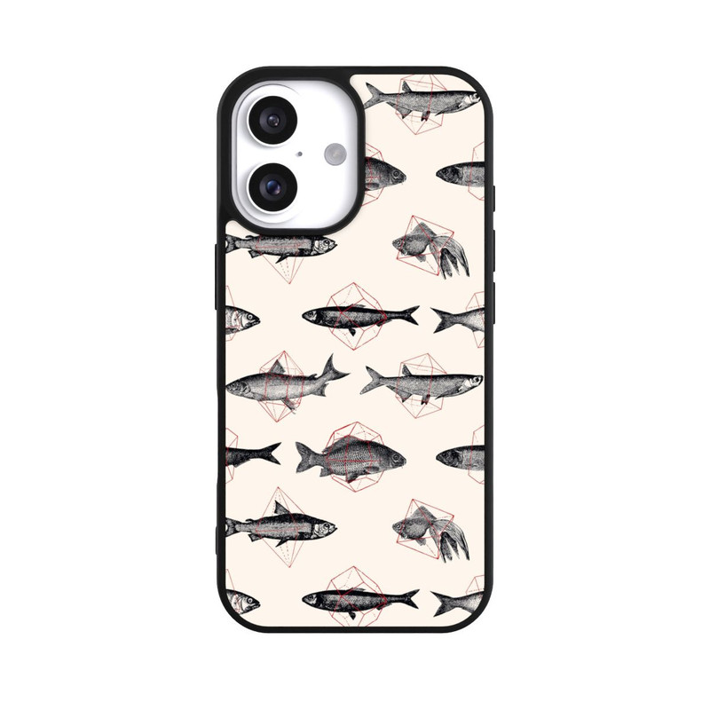 iPhone 16 Base Case Fische in Geometrie