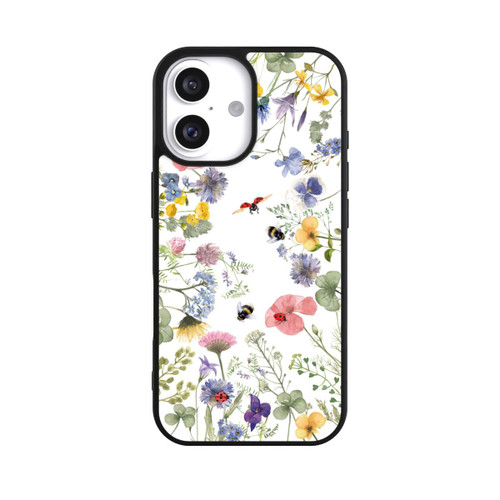 Apple iPhone 16 Base Case Bunte Frühlingsblumen und Bienen