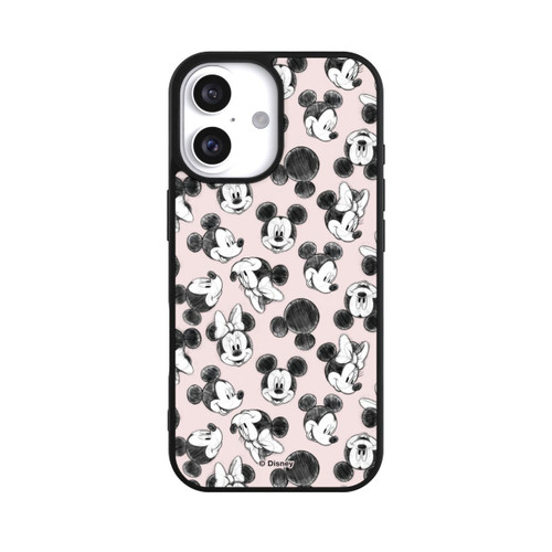 Apple iPhone 16 Base Case Minnie &amp; Mickey Viele Gesichter Pink