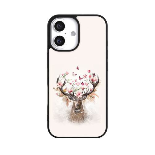 Apple iPhone 16 Base Case Hirsch Blumen Geweih