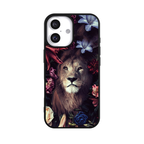 Apple iPhone 16 Base Case Löwe Blumenrahmen