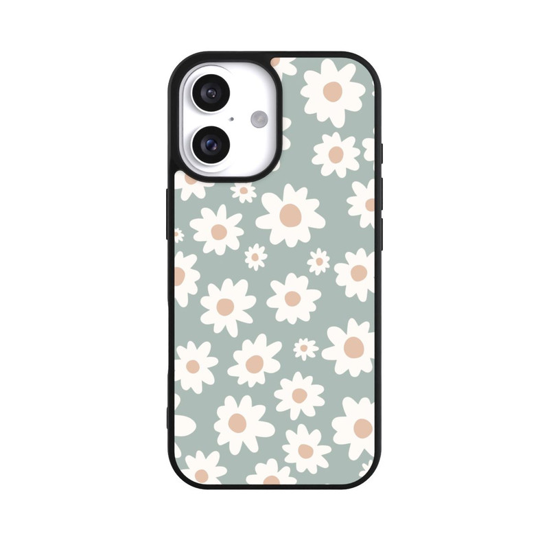 iPhone 16 Base Case Gänseblümchen Muster grün