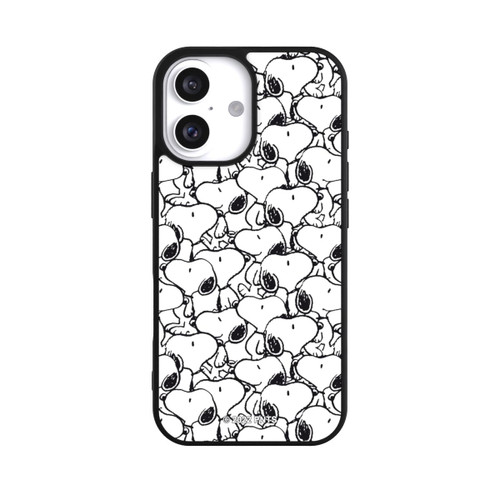 Apple iPhone 16 Base Case Snoopy Muster Schwarz und Weiß