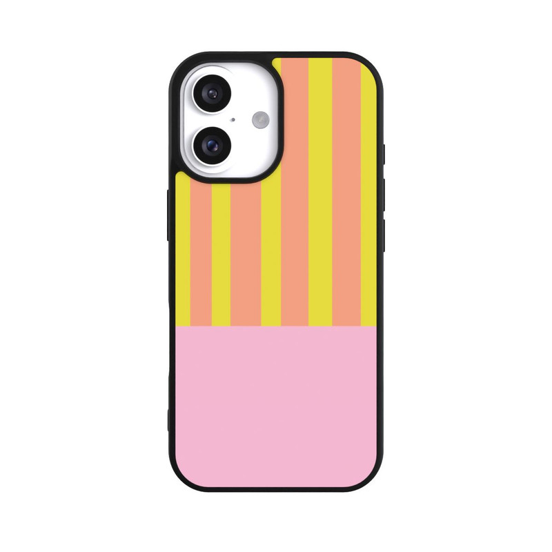 iPhone 16 Base Case Neonfarbige Streifen