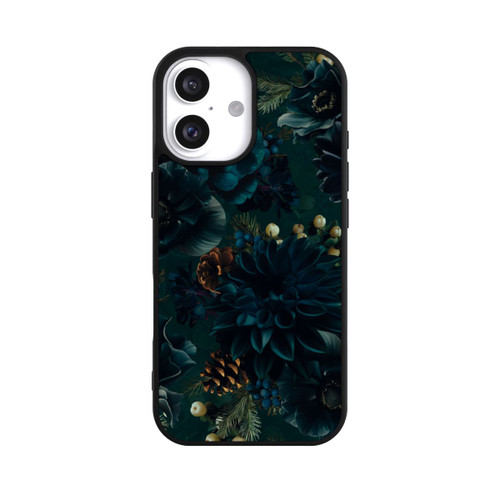 Apple iPhone 16 Base Case Blumenmuster Grün und Blau