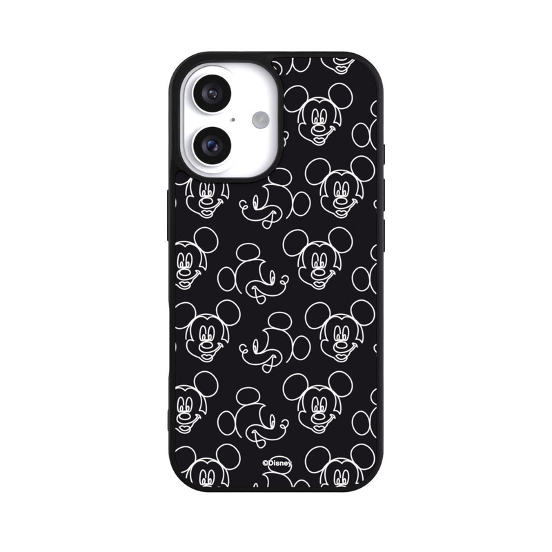 iPhone 16 Base Case Disney Mickey Muster Schwarz