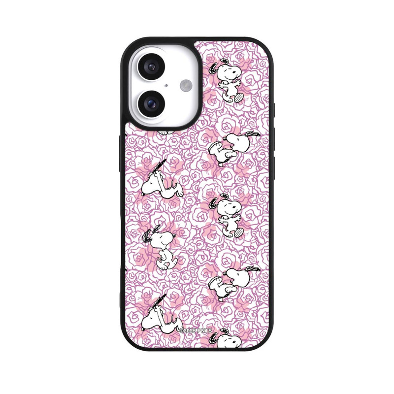 iPhone 16 Base Case Peanuts Pink Roses Pattern