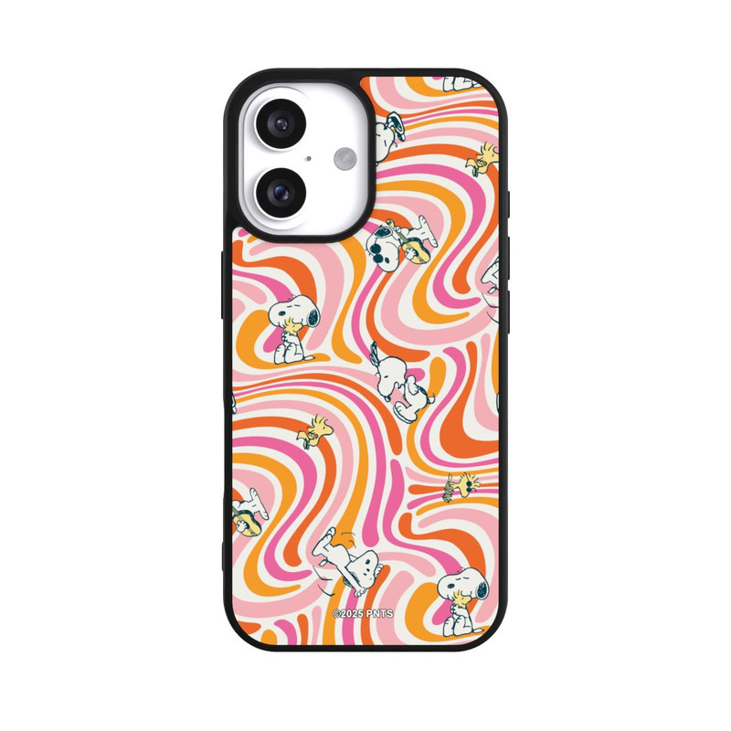 iPhone 16 Base Case Peanuts Hippie Pattern Orange