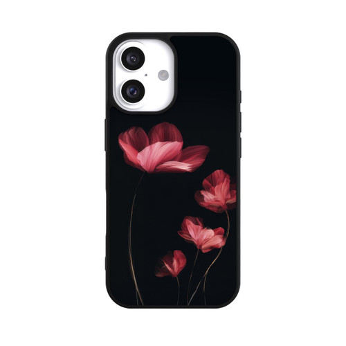 Apple iPhone 16 Base Case Burgunder Blüten schwarz