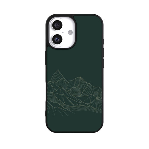 Apple iPhone 16 Base Case Berg Line Art Grün