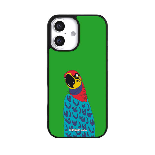 Apple iPhone 16 Base Case Drei Fragezeichen und der Super-Papagei
