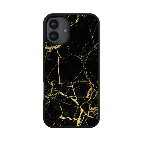 Apple iPhone 16 Plus Base Case Schwarzgoldener Marmor-Look