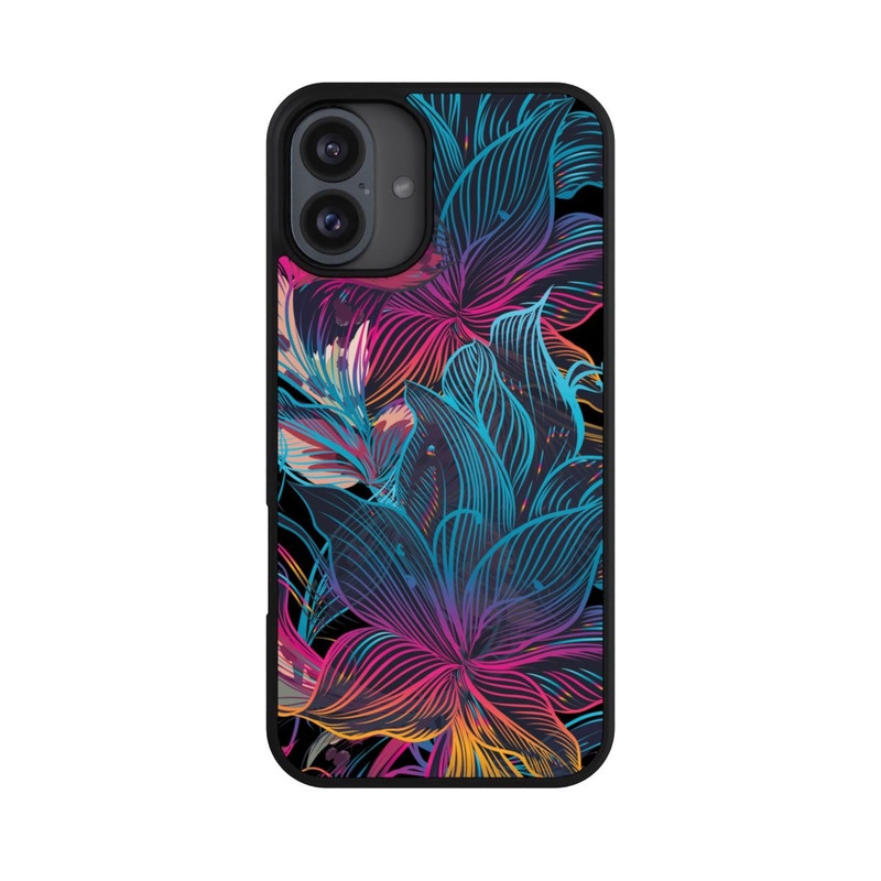 iPhone 16 Plus Base Case Neon Flower Power