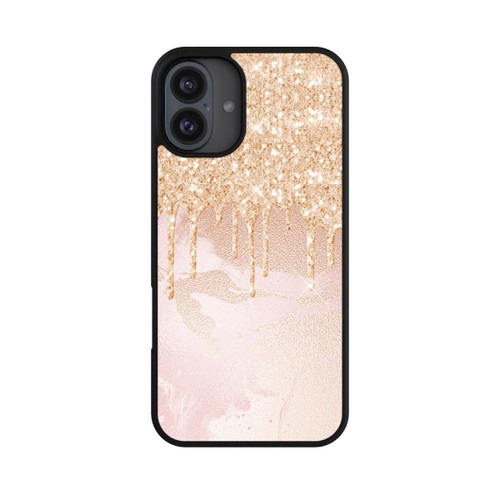 Apple iPhone 16 Plus Base Case  Roségoldener Glitzer Tropfen Look