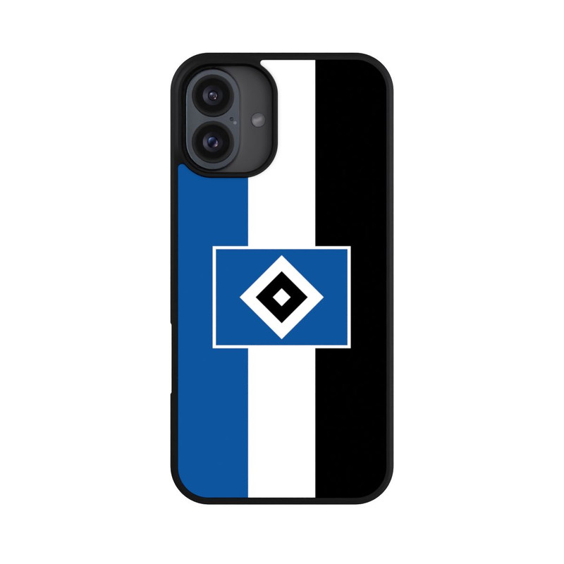 iPhone 16 Plus Base Case HSV Streifen - Blau-Weiß-Schwarz