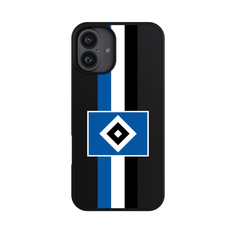 iPhone 16 Plus Base Case HSV Streifen - Blau-Weiß-Schwarz - ohne Hintergrund