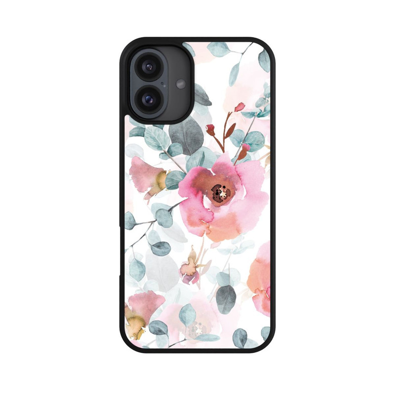 iPhone 16 Plus Base Case Aquarell Blumentapete