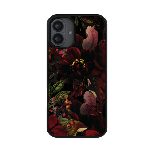 Apple iPhone 16 Plus Base Case Dunkle Rote Vintage Barock Rosen