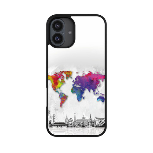 Apple iPhone 16 Plus Base Case Weltkarte mit Skyline