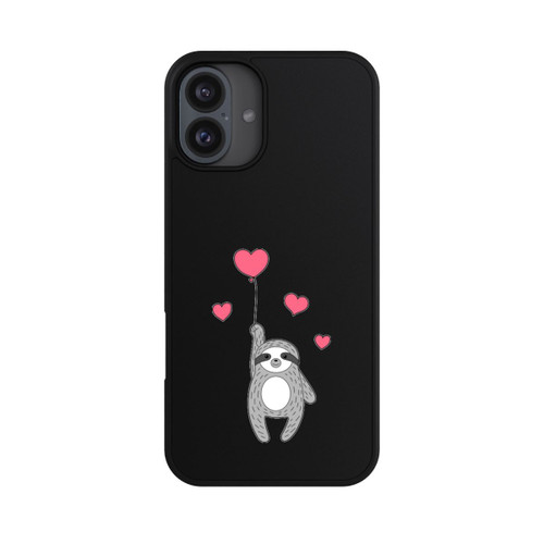 Apple iPhone 16 Plus Base Case Faultier mit Herzen transparent
