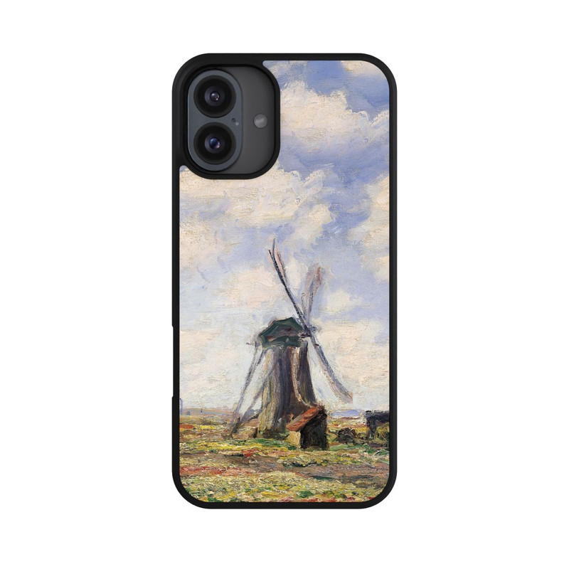iPhone 16 Plus Base Case Tulpenfelder mit der Rijnsburger Windmühle von Claude Monet