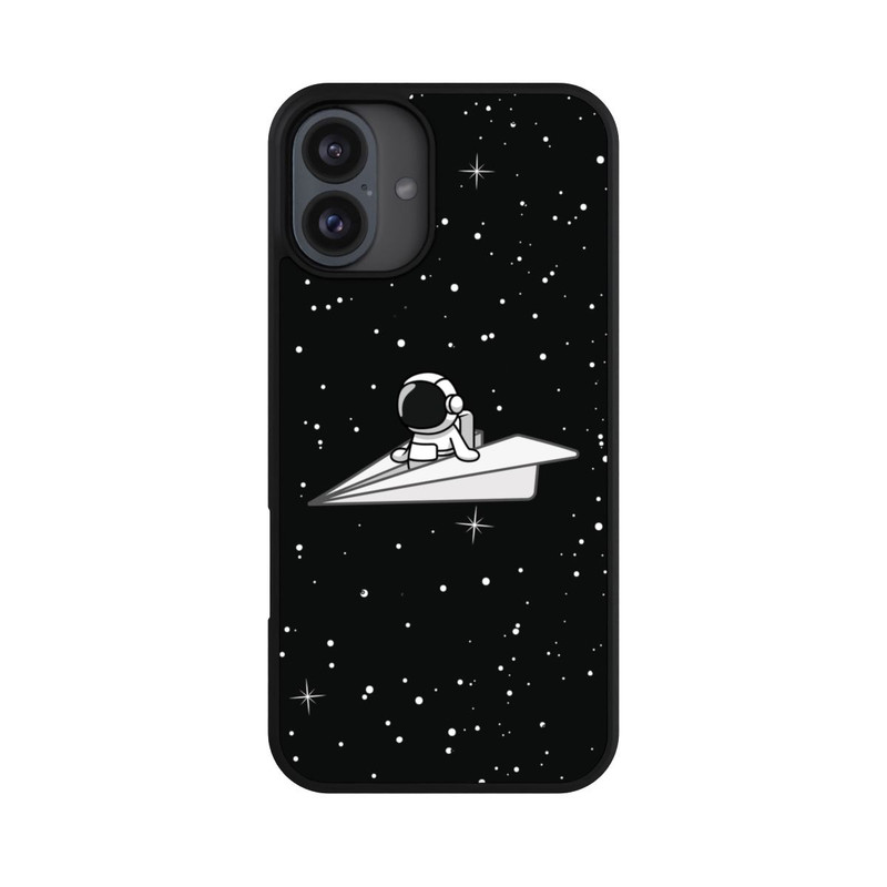 iPhone 16 Plus Base Case Astronaut Paper Plane Comic
