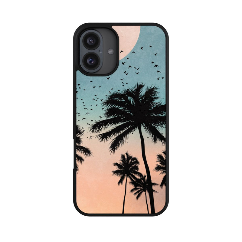 iPhone 16 Plus Base Case Sonnenaufgang Palmen