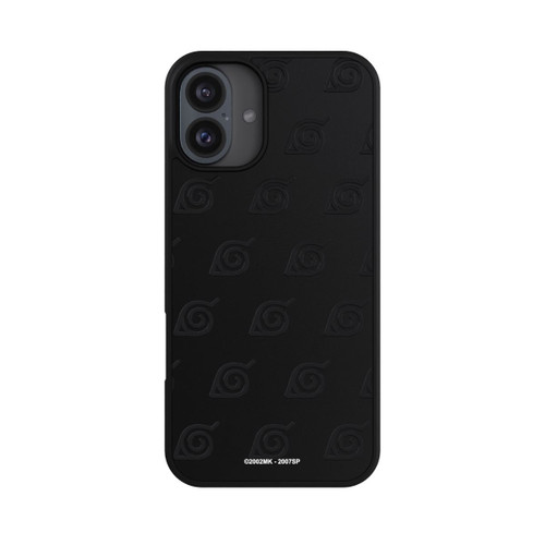 Apple iPhone 16 Plus Base Case Schwarzes Konoha-Muster Transparent