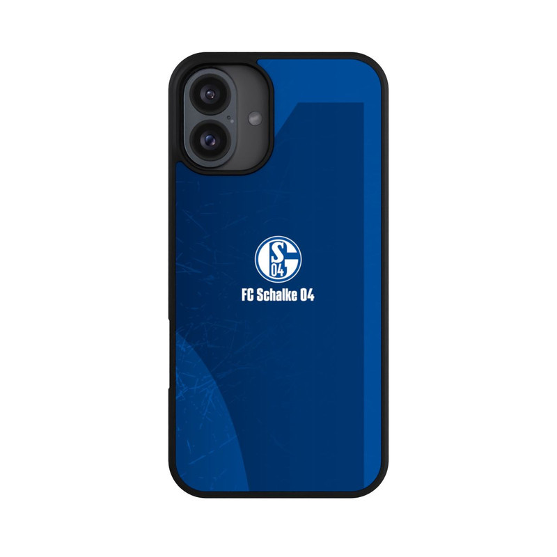 iPhone 16 Plus Base Case Schalke 04 Blauer Hintergrund Mit Logo