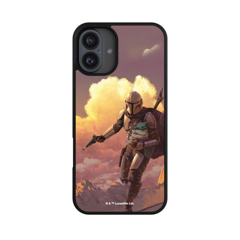iPhone 16 Plus Base Case Der Mandalorianer und Grogu Sonnenguntergang Wolken
