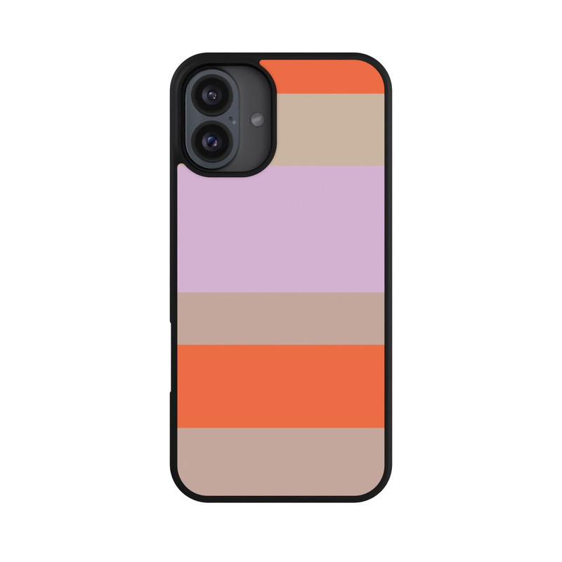 iPhone 16 Plus Base Case Moca Lila Orange Stripes